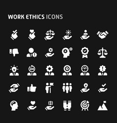 Work ethics icon set Royalty Free Vector Image