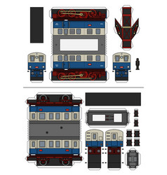 Paper model an old electric locomotive Royalty Free Vector