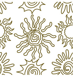 Golden sun seamless pattern Royalty Free Vector Image