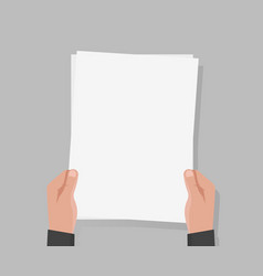 Hand hold empty a4 paper Royalty Free Vector Image