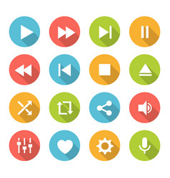 Media player glassy buttons collection Royalty Free Vector