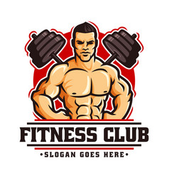 Logo template bodybuilder gym fitness theme Vector Image