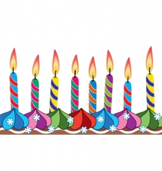 Rows of birthday candles on cake Royalty Free Vector Image