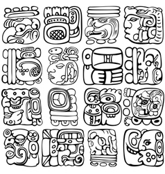 Mayan Hieroglyph Vector Images Over 290