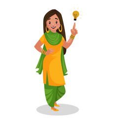 Punjabi girl cartoon Royalty Free Vector Image