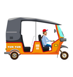 Tuk asian auto rickshaw three wheeler tricycle Vector Image