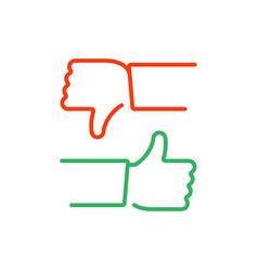Like and unlike thumb up and down icons Royalty Free Vector