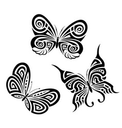 Butterflies with a flower pattern Royalty Free Vector Image