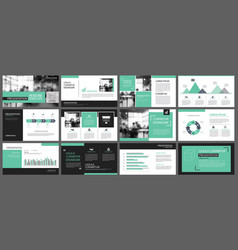 Green square annual report cover design template Vector Image