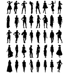 Fashion Girls Silhouettes Royalty Free Vector Image