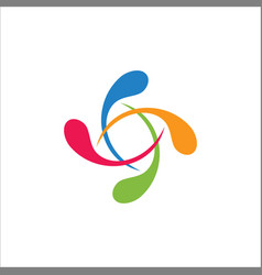 Round wave circle water logo Royalty Free Vector Image