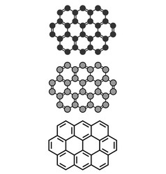Ovalene polycyclic aromatic hydrocarbon molecule Vector Image