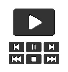Music player buttons play icon stop pause record Vector Image