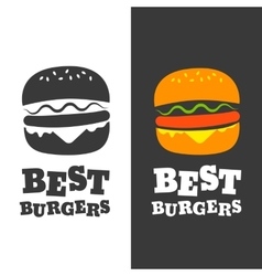 Logo badass burger fast food mascot with hat Vector Image