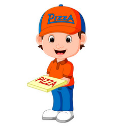 Pizza delivery man cartoon Royalty Free Vector Image