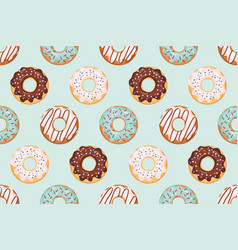 Seamless pattern with glazed donuts Royalty Free Vector