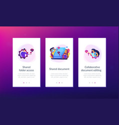 Shared document app interface template Royalty Free Vector
