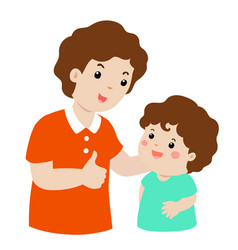 Dad admire his son character cartoon Royalty Free Vector