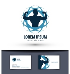 Gym logo design template fitness or sports Vector Image