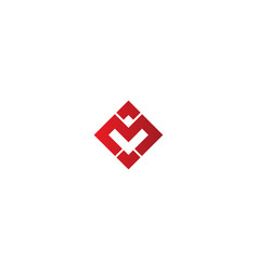Mp monogram logo with 3 pieces shape isolated on Vector Image