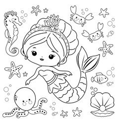 Beautiful mermaid on horse Royalty Free Vector Image