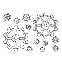 Set of black gears Royalty Free Vector Image - VectorStock