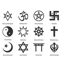 Icon of Swastika symbol Hinduism religion sign Vector Image