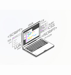 Computer programming coding testing debugging Vector Image
