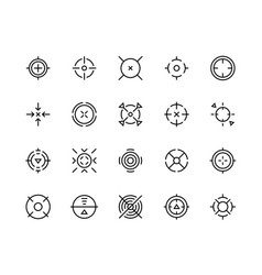 Set isolated aim or game crosshair target Vector Image