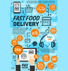 Food delivery service poster Royalty Free Vector Image