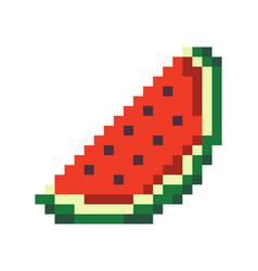 Cartoon sticker watermelon slice Royalty Free Vector Image