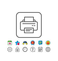Printer icon printout device sign Royalty Free Vector Image