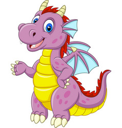 Cute baby dragon cartoon Royalty Free Vector Image