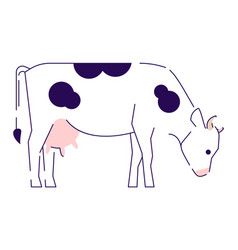 Black And White Cow Side View Isolated Royalty Free Vector