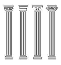 Ionic and tuscan greek and egypt rome column Vector Image