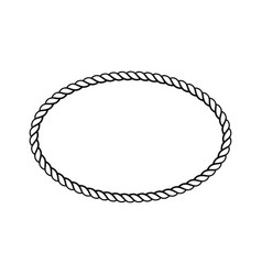 Twisted rope oval - elliptic frame with knots Vector Image