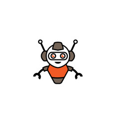Creative cute robot circle logo Royalty Free Vector Image