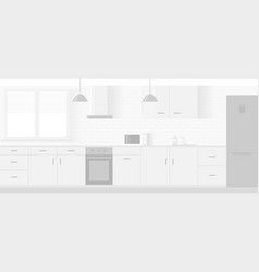 Modern new light interior of kitchen with white Vector Image