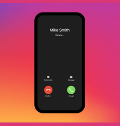 Iphone call screen interface incoming call slide Vector Image
