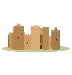 Cartoon broken medieval castle or city wall ruins Vector Image