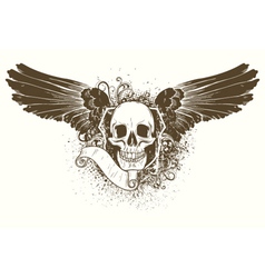 Vintage emblem with skull Royalty Free Vector Image