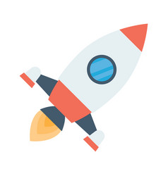 Rocket spaceship take off with fire colored Vector Image