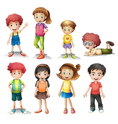 Six Kids Royalty Free Vector Image - Vectorstock