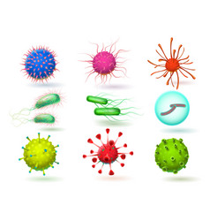 Germs set biology pandemic virus biological Vector Image