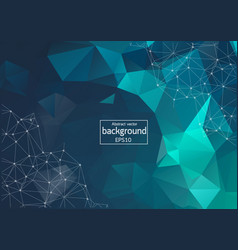 Abstract low poly dark blue technology background Vector Image