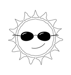 Sun Smiling Cartoon In Black And White Royalty Free Vector