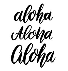 Aloha hawaii lettering and tropical plants Vector Image