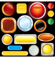 Detailed metal buttons set Royalty Free Vector Image