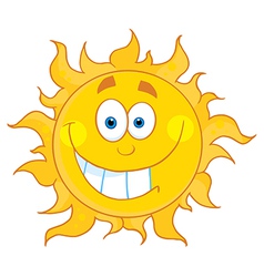 Hot sun cartoon character Royalty Free Vector Image