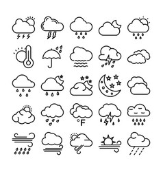 Doodles set of weather Royalty Free Vector Image